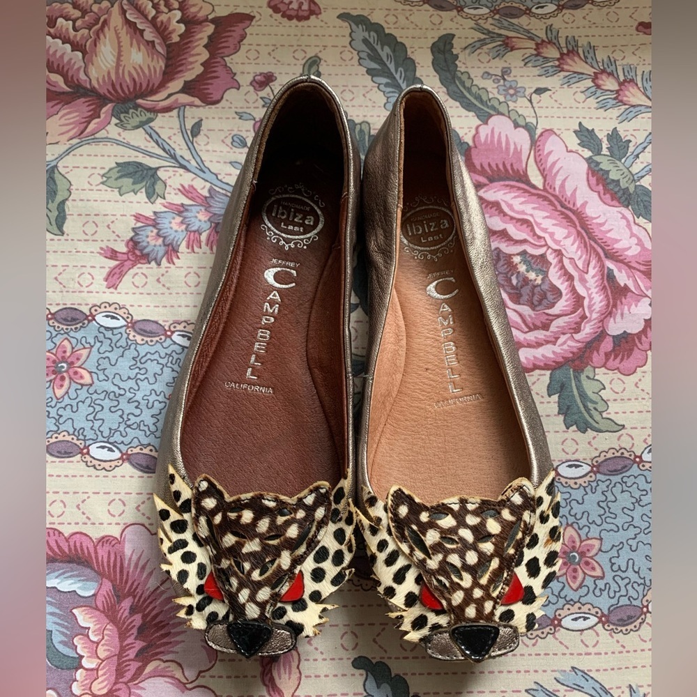 Jeffery Cambell flats cheetah print animal shoes women’s handmade shoe unique - Picture 4 of 10